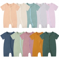 Bamboo baby short sleeved pullover for romper