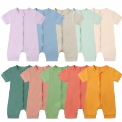 Baby bamboo short sleeved pullover for romper