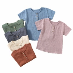 Cotton voile short-sleeved T-shirt