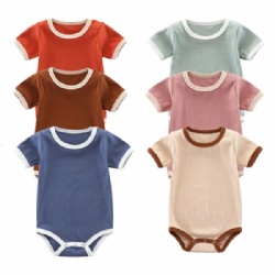 Ribbed baby rompers